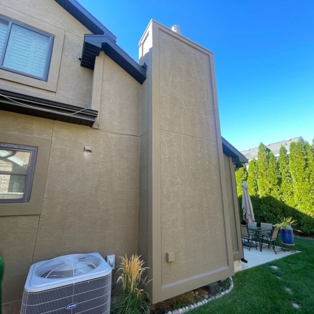 This is a residence in Sandy, UT where we got called out due to a leak in the ceiling coming through the light (see photo 3). Above where the leak is seen, is where the chimney walls meet the roof. We often seen leaks at chimneys due to incorrectly installed weather barrier connections between the chimneys and roofs, as well as fasteners in the chimney caps letting water behind the stucco system. The damage created by the intrusive water was extensive at this residence and we had to replace a lot of dry rotted wood. To solve the leak at this location, we built a cricket at the high side of the chimney to better divert water, fixed the roof to wall connections, and replaced the chimney cap.